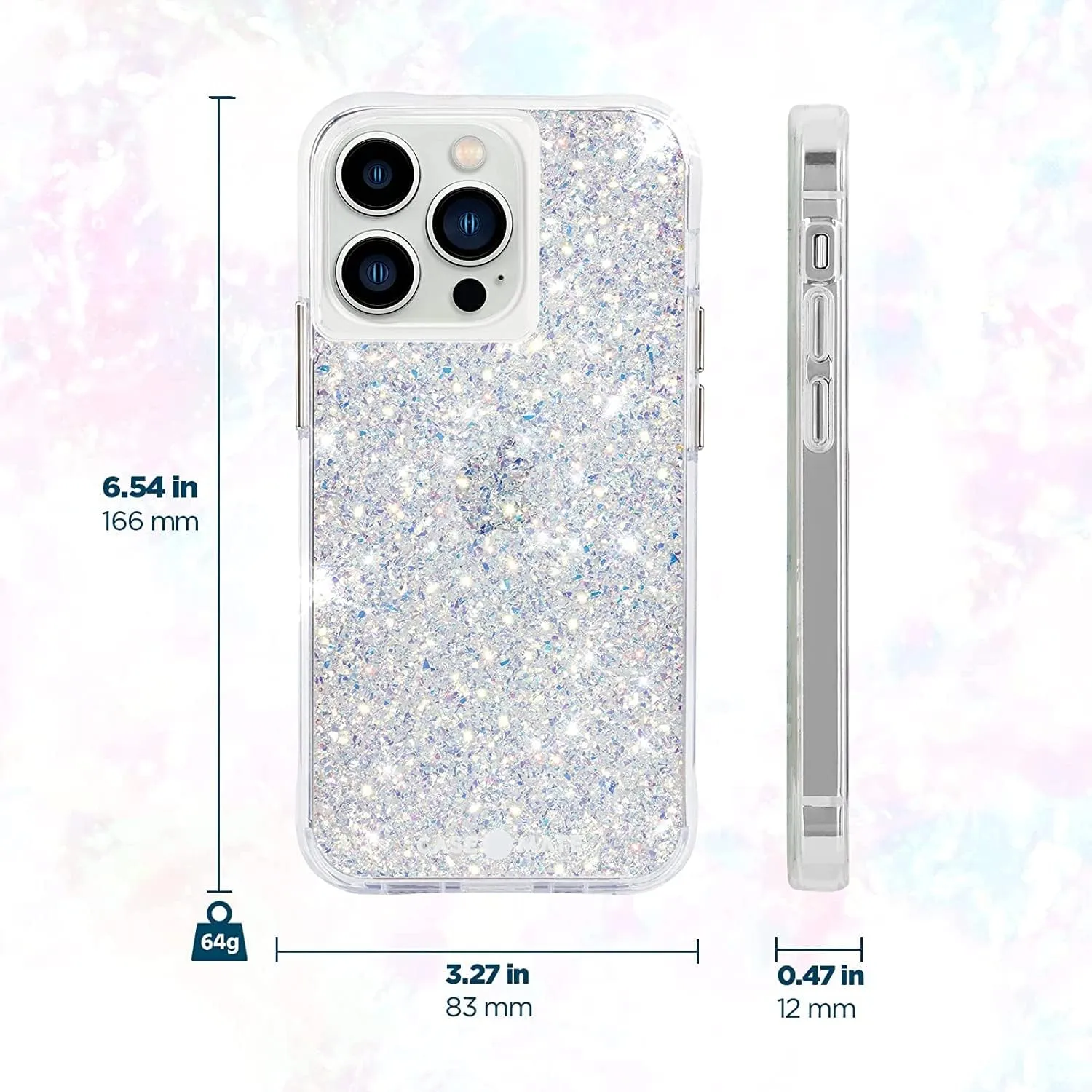 Case-Mate iPhone 13 Pro Max Case for Women [10ft Drop Protection] [Wireless Charging] Twinkle Stardust Phone Cover for iPhone 13 Pro Max - Luxury Glitter Phone Cover - Shock Absorbing, Anti Scratch