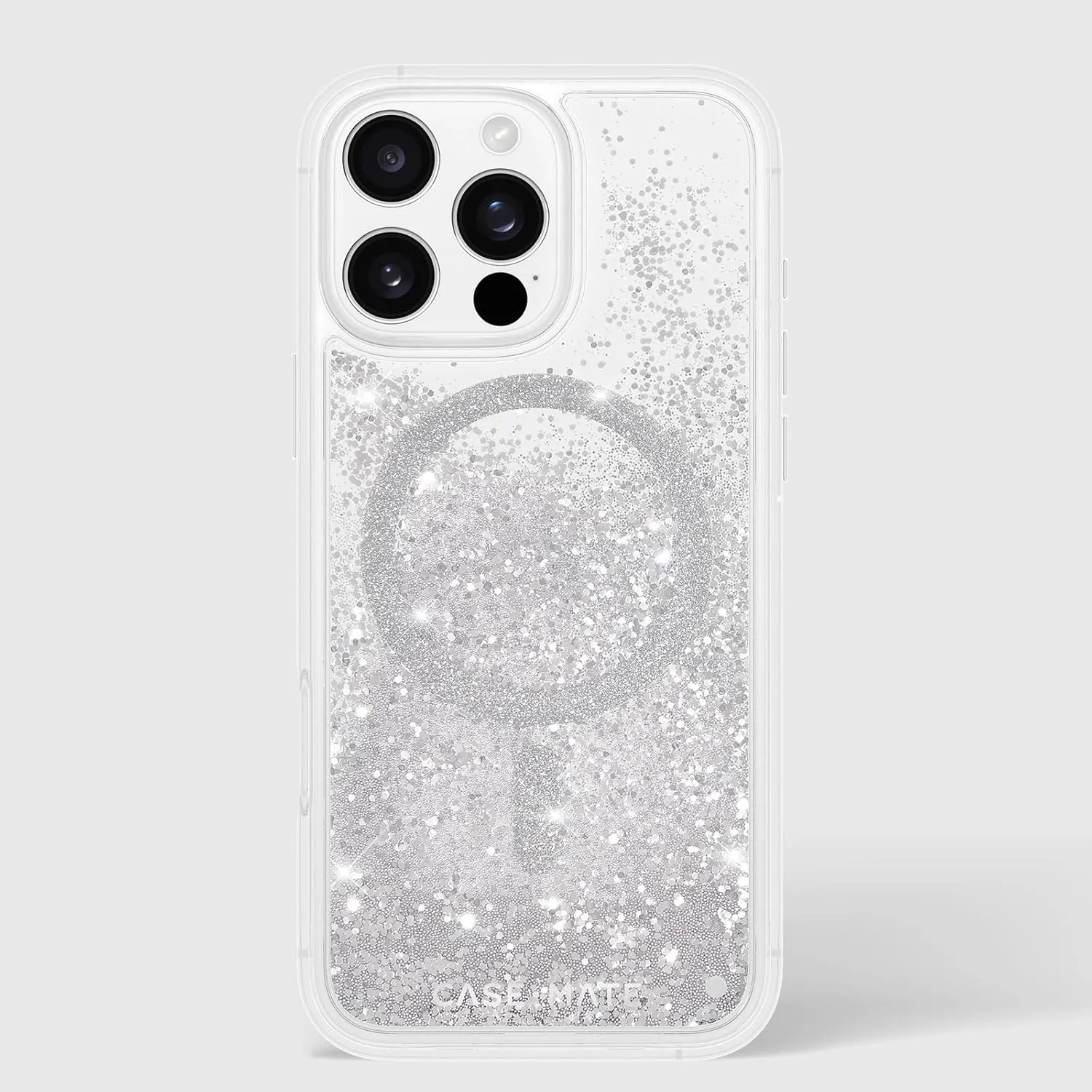 Case-Mate iPhone 16 Pro Max Case [Compatible with MagSafe] - Sparkly Liquid Glitter Phone Case with 12ft Drop Protection - Premium Magnetic Cover for iPhone 16 Pro Max - Silver Waterfall
