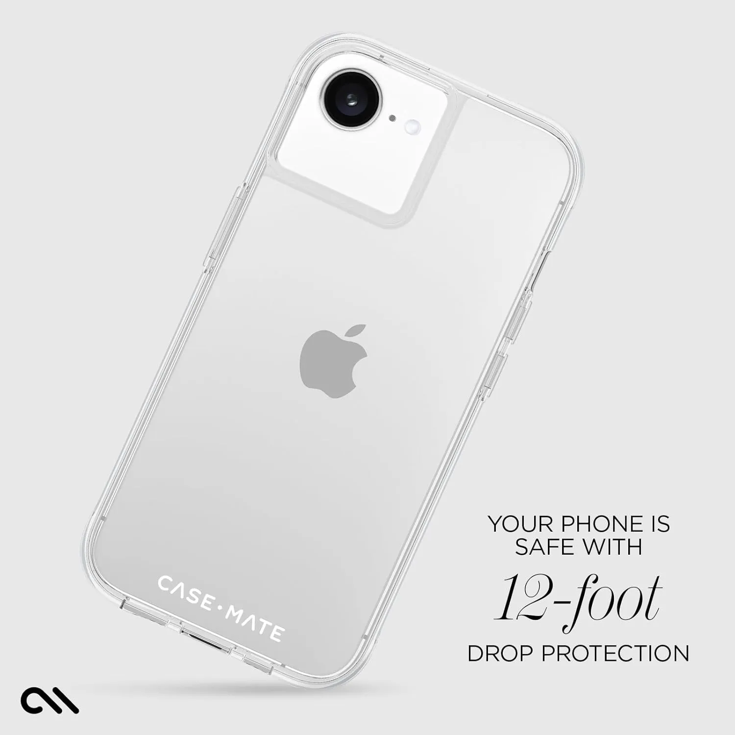 Case-Mate iPhone 16e (2025) / 15/14 / 13 Case [Wireless Charging] Tough Rugged Phone Case with 12ft Drop Protection - Anti-Yellowing Heavy Duty Protective Case for iPhone 16e (2025) - Clear