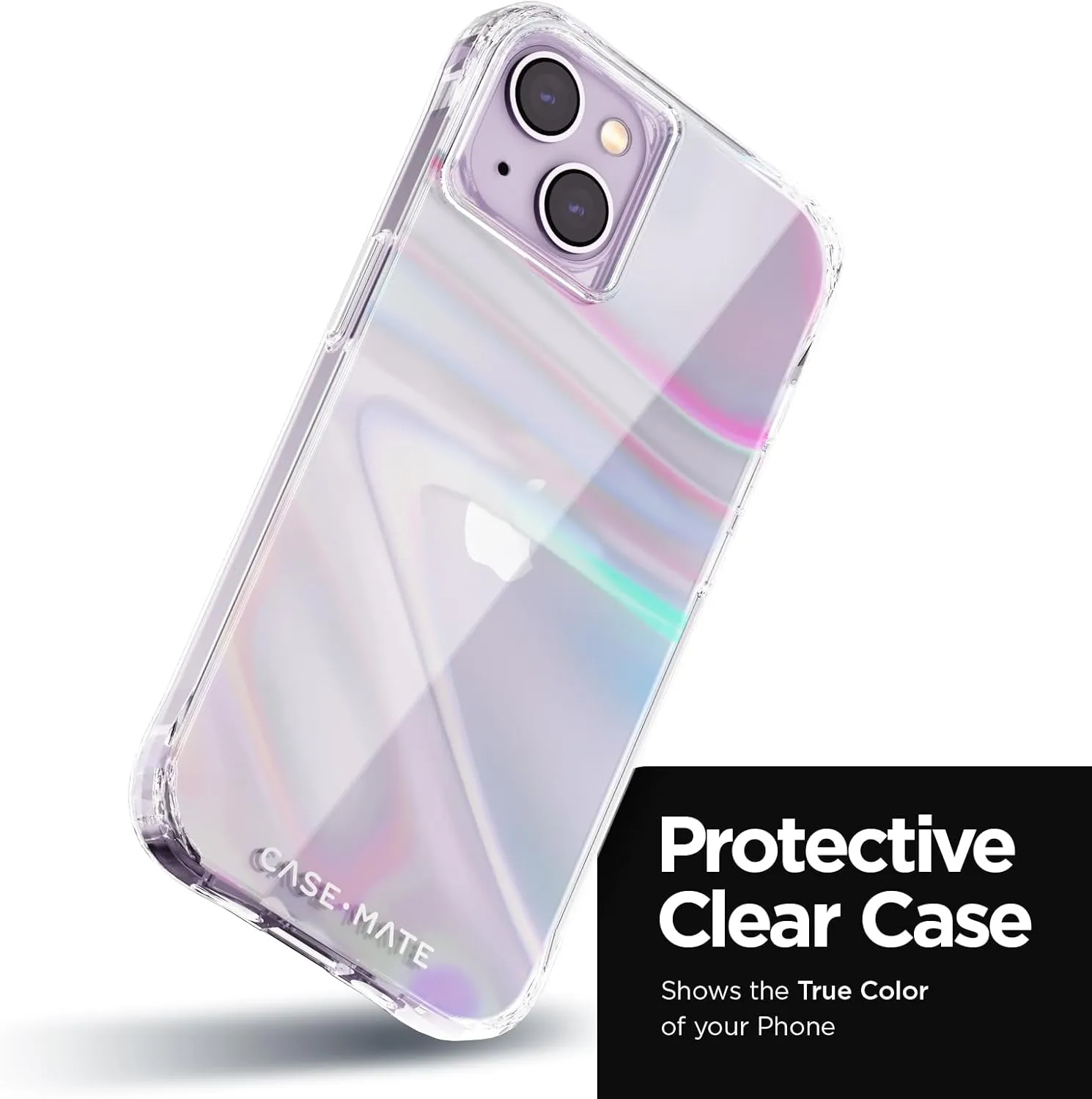 Case-Mate Soap Bubble iPhone 14 Plus Case [10ft Drop Protection] [Wireless Charging Compatible] Luxury Cover for iPhone 14 Plus 6.7" - Iridescent Swirl Effect, Anti-Scratch, Shockproof - Iridescent