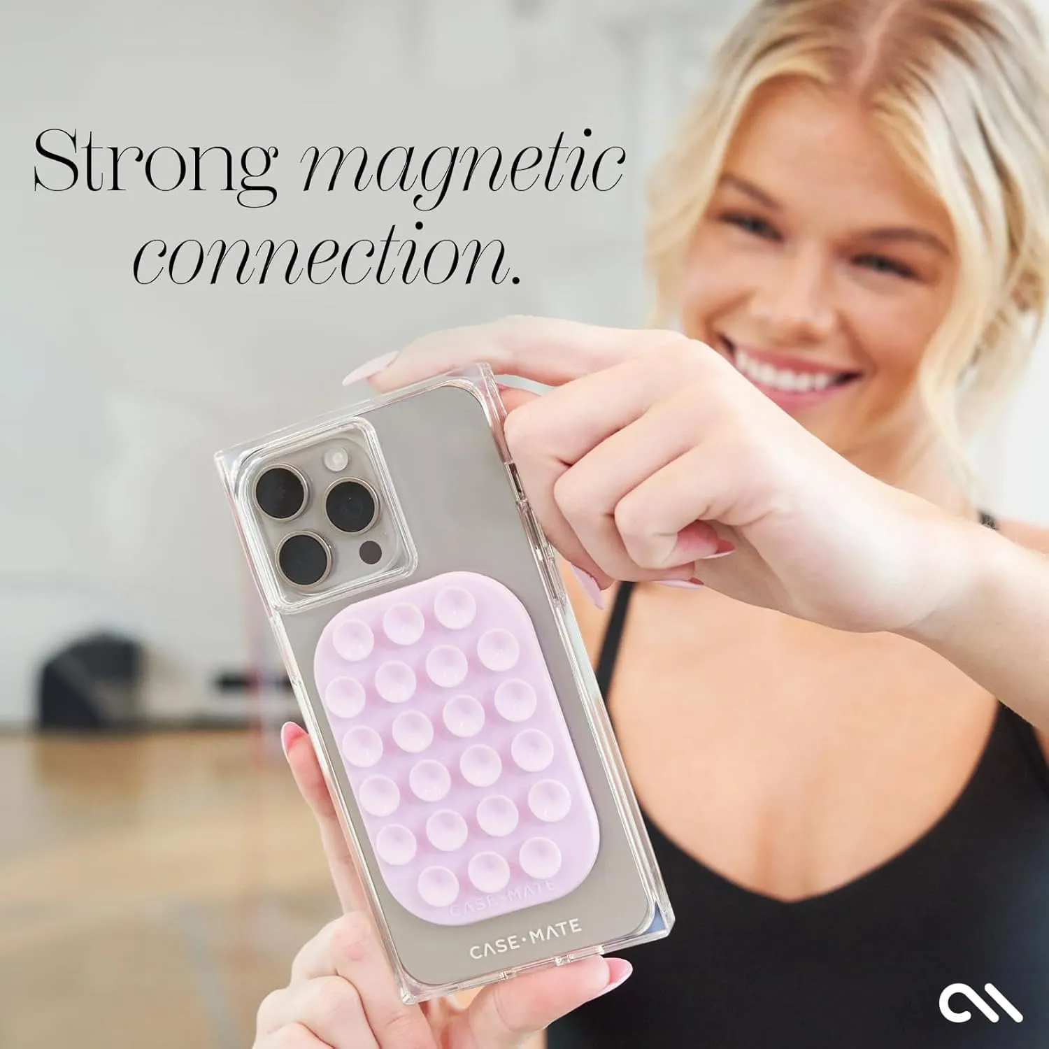 Case-Mate Stick it! Magnetic Suction Cup Phone Mount - Snap-On Detachable iPhone Suction Mount - Hands-Free MagSafe Phone Grip for iPhone Pro Max 16/15/14/13 Series - Stardust