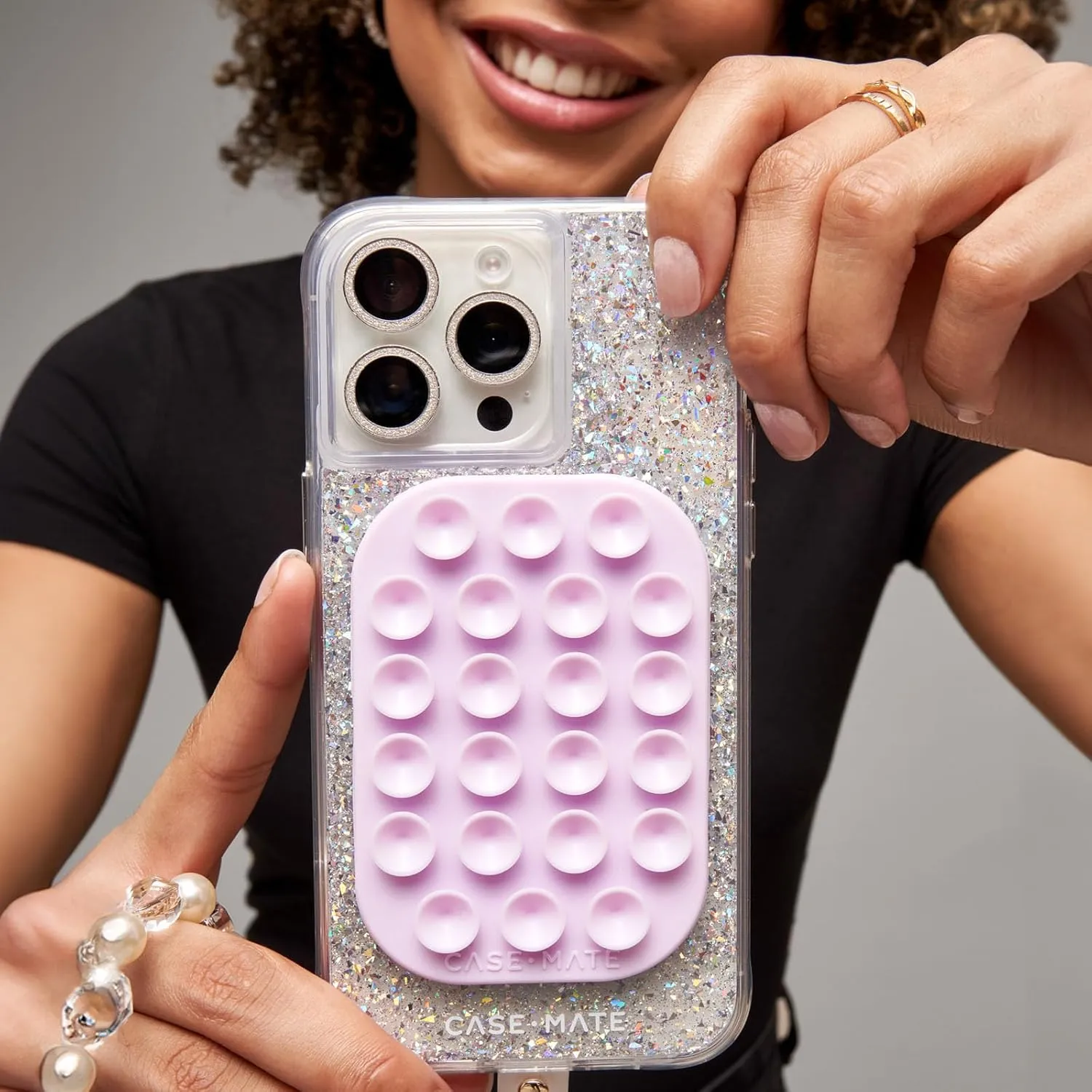 Case-Mate Stick it! Magnetic Suction Cup Phone Mount - Snap-On Detachable iPhone Suction Mount - Hands-Free MagSafe Phone Grip for iPhone Pro Max 16/15/14/13 Series - Stardust