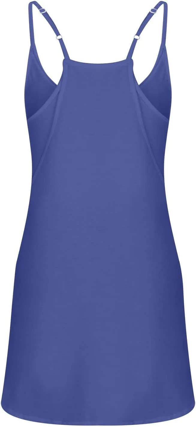Ceboyel Short Summer Dress for Women Strappy Athletic Romper Hot Shot Mini Dress Workout Onesie Outfits With Pockes 2024