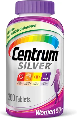 Centrum Silver Women Multivitamin / Multimineral Supplement Tablet, Vitamin D3, Age 50  (200 Count)