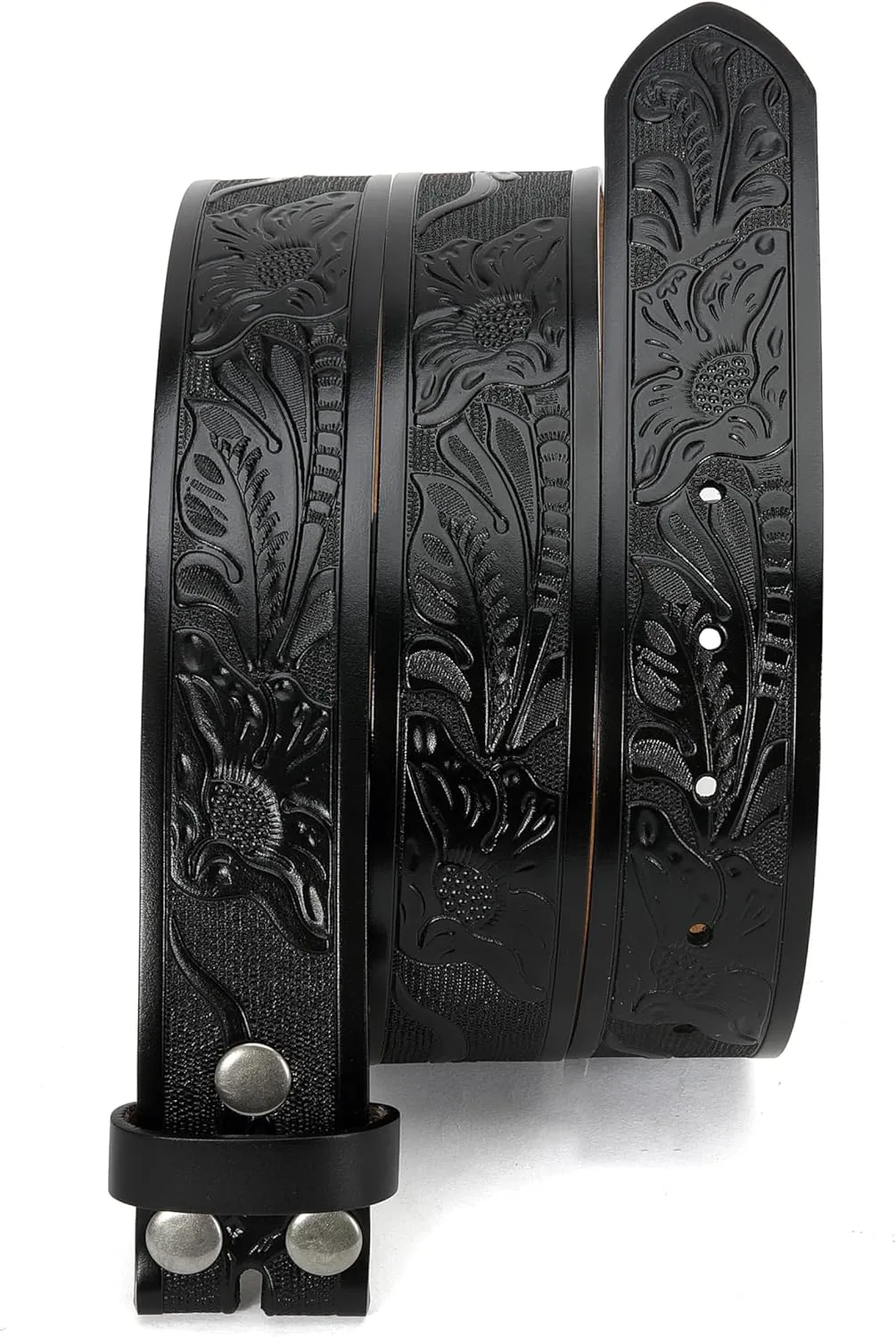 CHAOREN Western Belts for Men without Buckle - Cowboy Belt 1.5" Full Grain Leather Belt for Jeans - One Solid Piece Leather