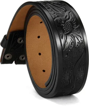 CHAOREN Western Belts for Men without Buckle - Cowboy Belt 1.5" Full Grain Leather Belt for Jeans - One Solid Piece Leather