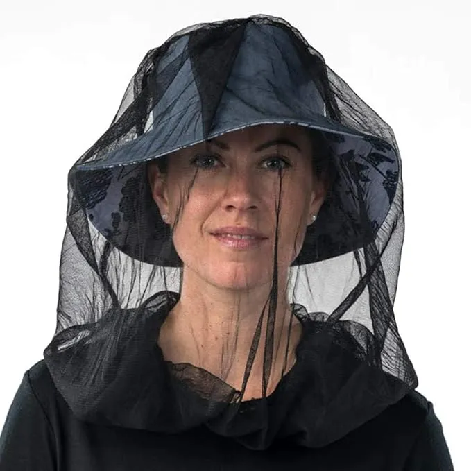 Cinvo Head Net Hat Bug Net Face Netting for Bugs No See Ums Insects Gnats Biting Midges from Outdoor Activities, Spacious Net Room Works Over Most Hats Comes with Free Stock Pouches- White