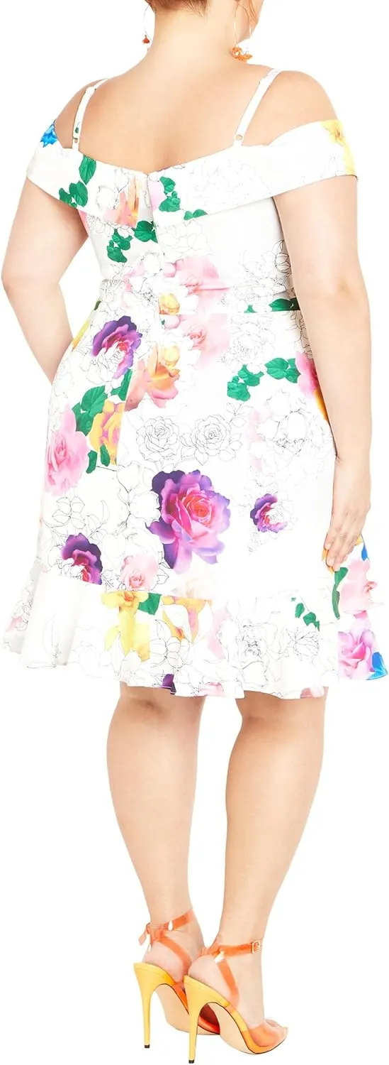 City Chic Women's Raquel Print Dress