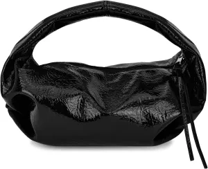 Cloud Pouch Bag Women Shoulder Handbag Soft Zip Handbag Pleated Glossy Leather Hobo Mini Small Purses Ruched Cloud Bags