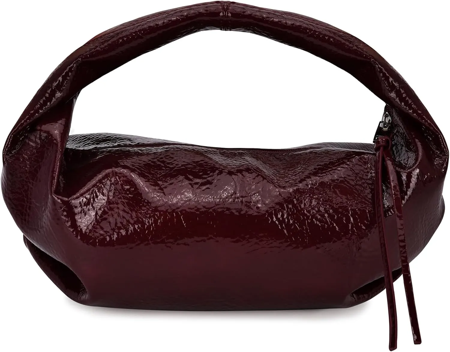 Cloud Pouch Bag Women Shoulder Handbag Soft Zip Handbag Pleated Glossy Leather Hobo Mini Small Purses Ruched Cloud Bags
