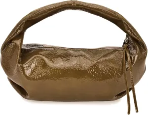 Cloud Pouch Bag Women Shoulder Handbag Soft Zip Handbag Pleated Glossy Leather Hobo Mini Small Purses Ruched Cloud Bags