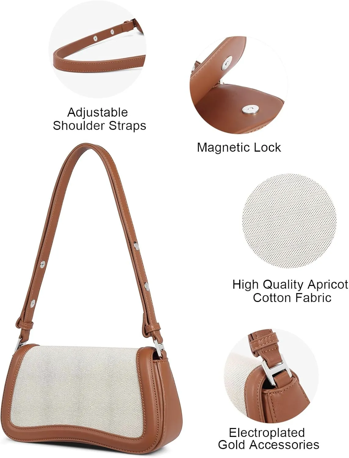 CLUCI Small Shoulder Bags,Purses for Women Vegan Leather Crossbody Handbag Clutch Hobo Purse
