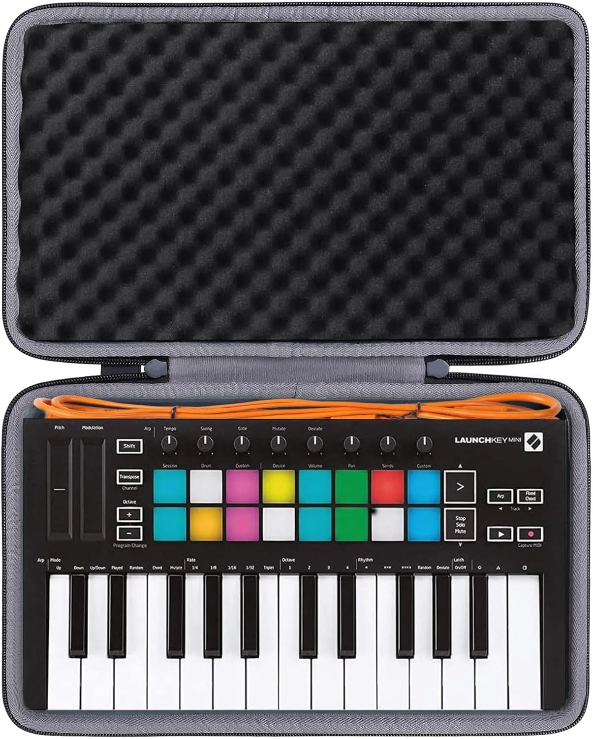 co2CREA Hard Travel Case Replacement for Novation Launchkey Mini MK3 / FLkey Mini 25-Key MIDI Keyboard Controller