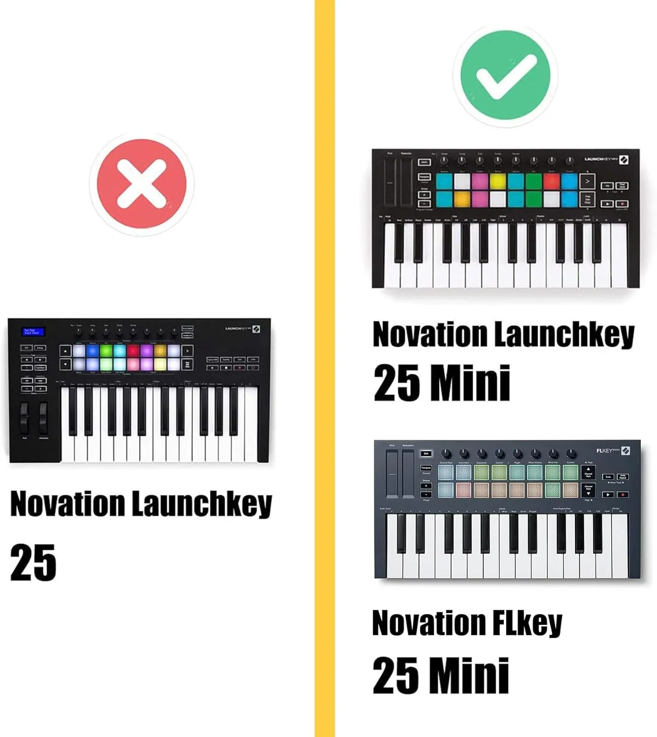 co2CREA Hard Travel Case Replacement for Novation Launchkey Mini MK3 / FLkey Mini 25-Key MIDI Keyboard Controller