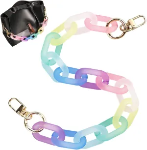 Colorful Acrylic Chain Strap, Handbag Chain Replacement, Rainbow Resin Crossbody Bag Decoration Chain, Mini Clutch Bag Chain Strap (43CM)