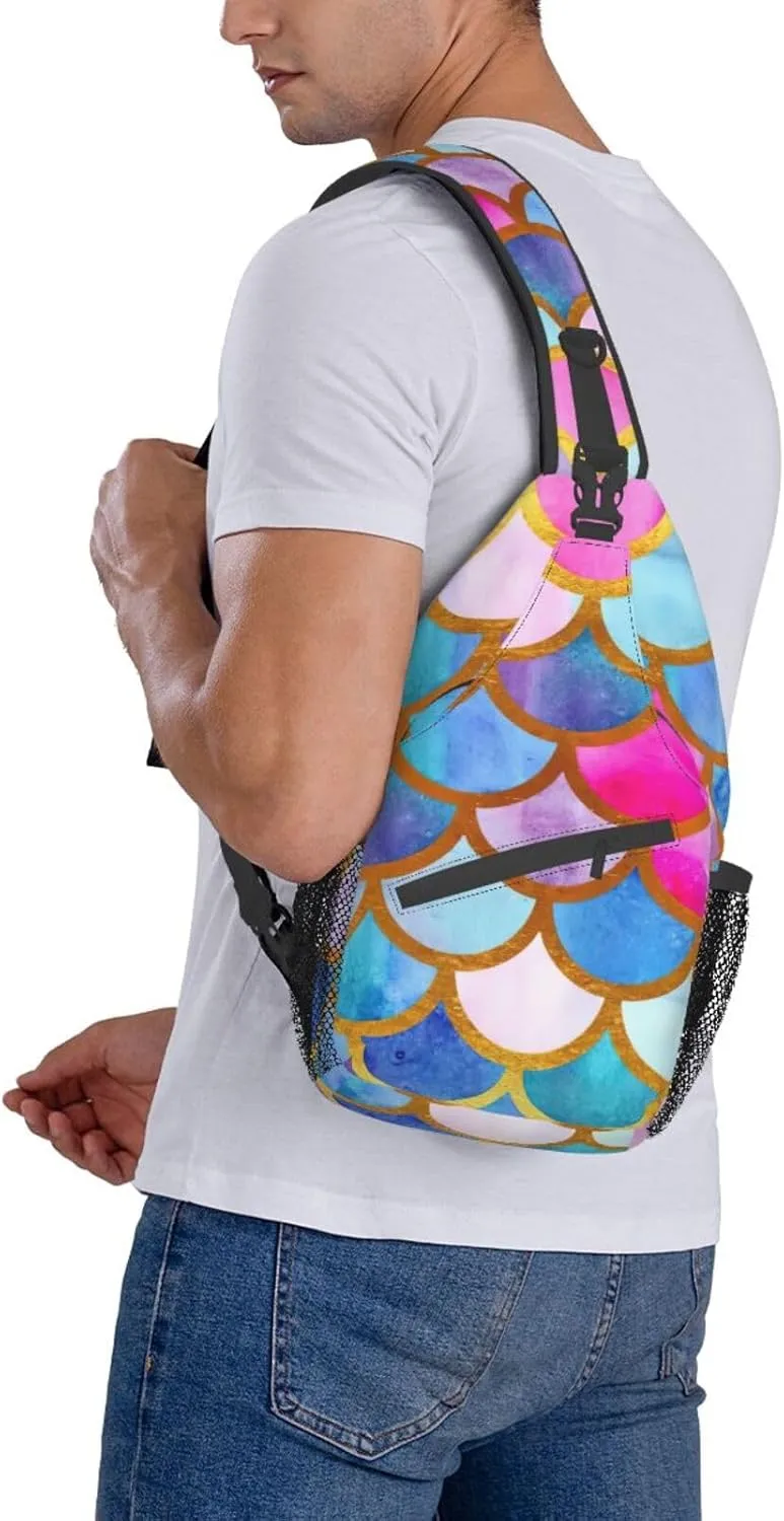 Colorful Rainbow Unisex Casual Diagonal Chest Bag,Multipurpose Crossbody Shoulder Bag Travel Hiking Daypack