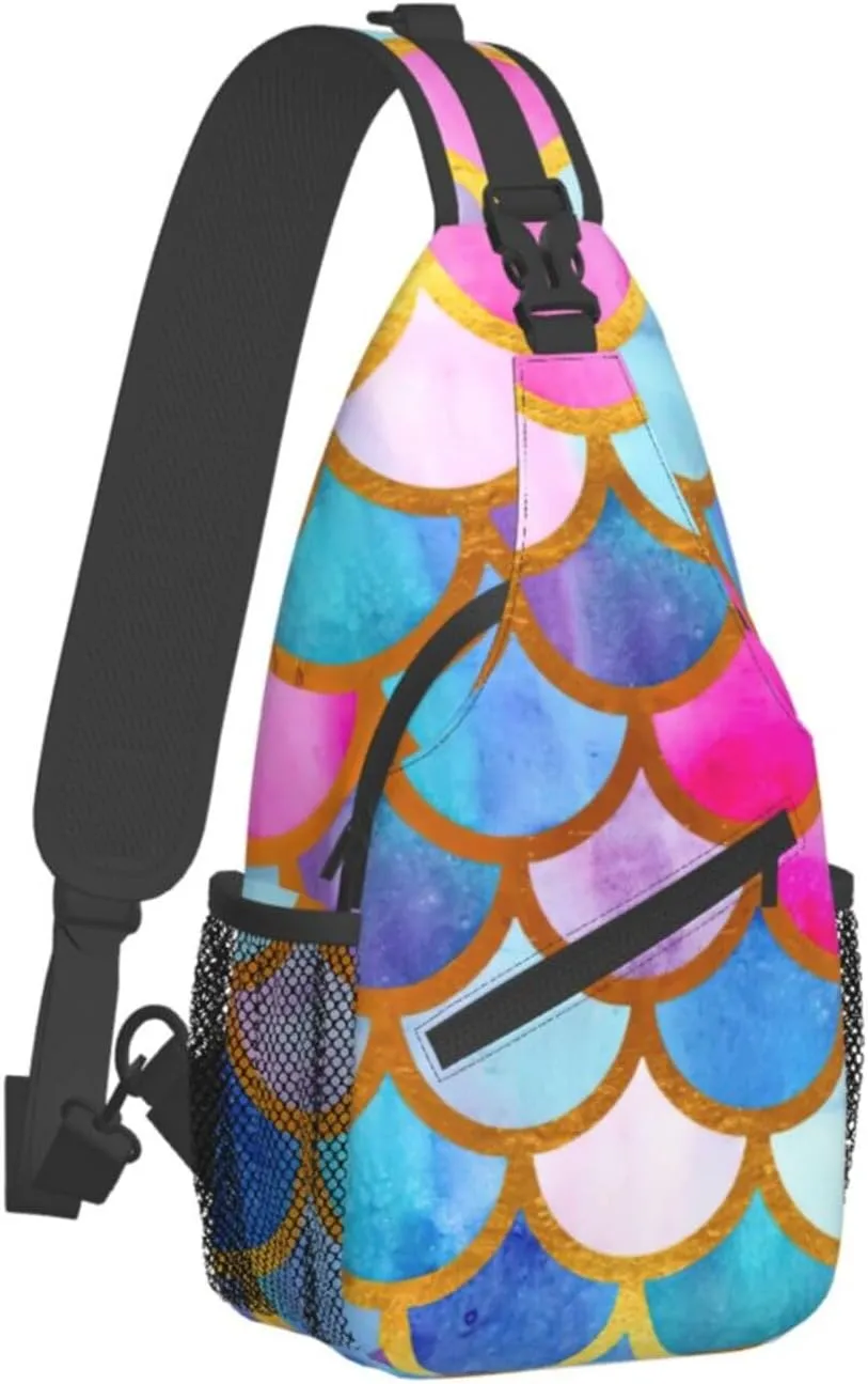 Colorful Rainbow Unisex Casual Diagonal Chest Bag,Multipurpose Crossbody Shoulder Bag Travel Hiking Daypack