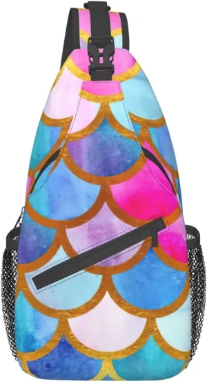 Colorful Rainbow Unisex Casual Diagonal Chest Bag,Multipurpose Crossbody Shoulder Bag Travel Hiking Daypack