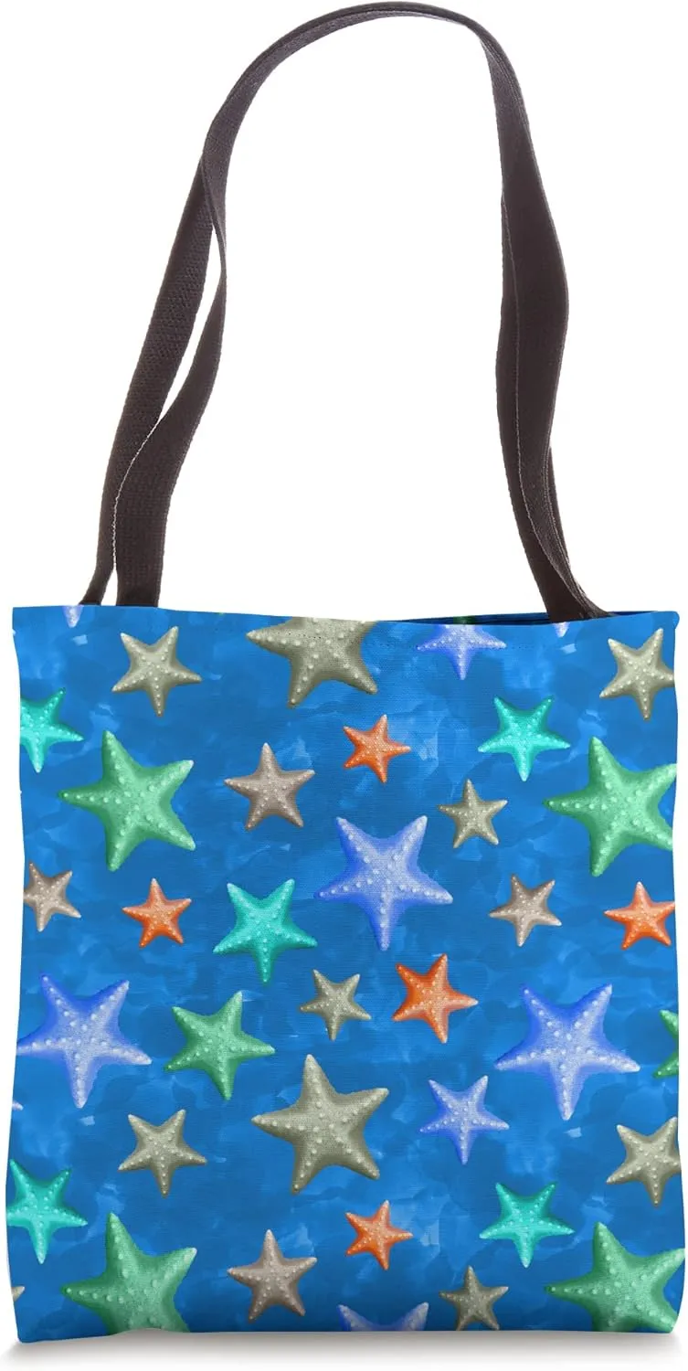 Colorful Starfish Summer Beach Nautical Coastal Tote Bag