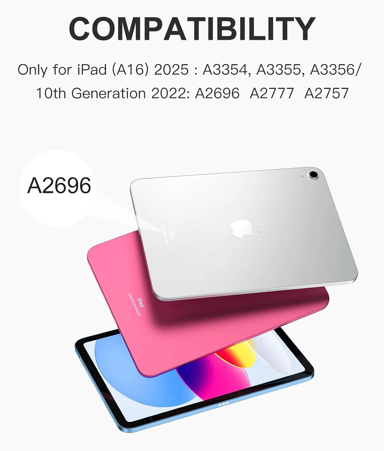 Compatible for iPad 11th 10th Generation Case with Keyboard, Folio Cover with Pencil Holder, Multi-Touch Trackpad, 7 Color Backlit, Detachable Keyboard for iPad (A16) 11th/10th Gen (Gray)