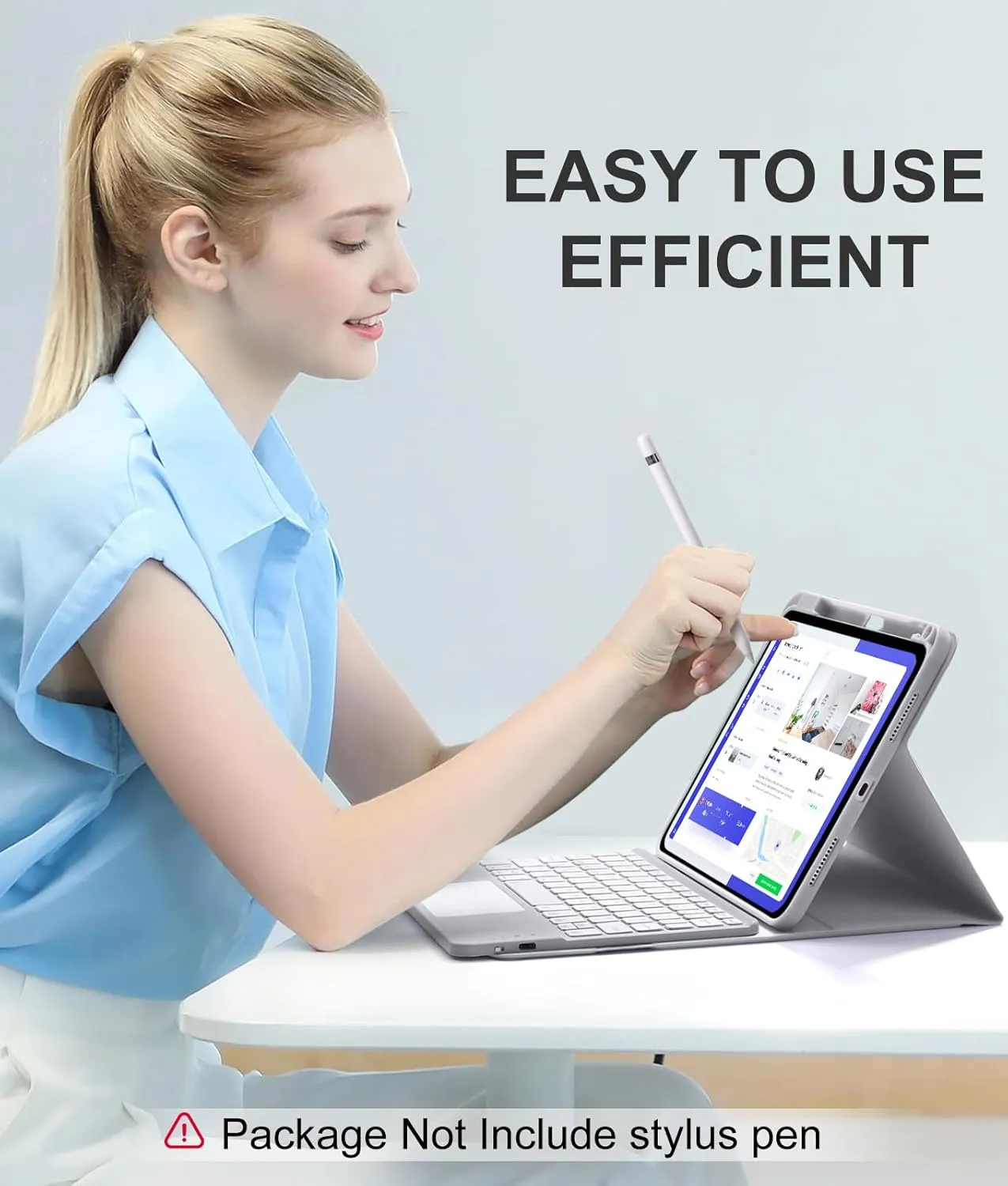Compatible for iPad 11th 10th Generation Case with Keyboard, Folio Cover with Pencil Holder, Multi-Touch Trackpad, 7 Color Backlit, Detachable Keyboard for iPad (A16) 11th/10th Gen (Gray)