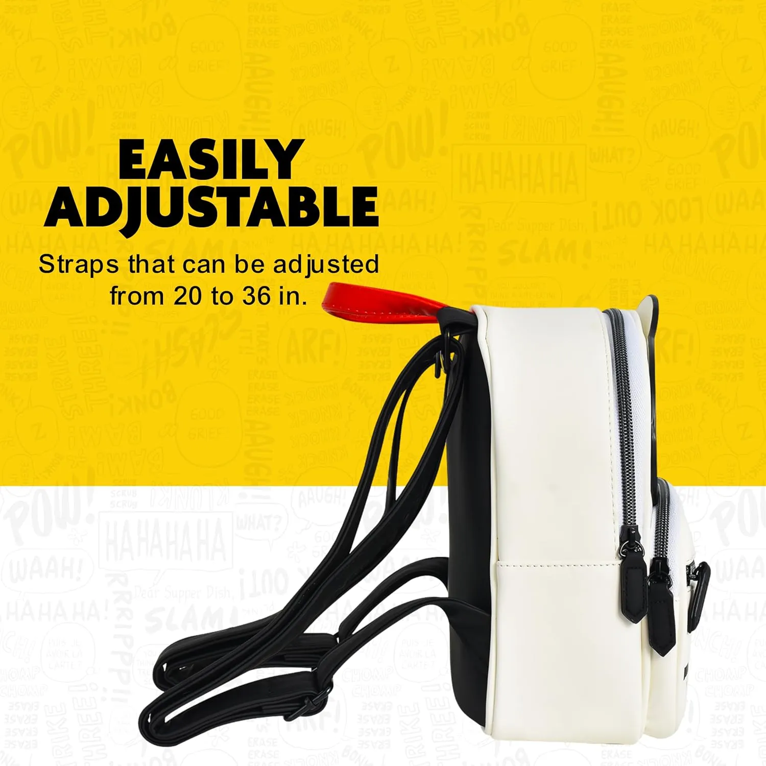 Concept One Peanuts Mini Backpack, Small Travel Bag for Men and Women, Snoopy, 9 Inch