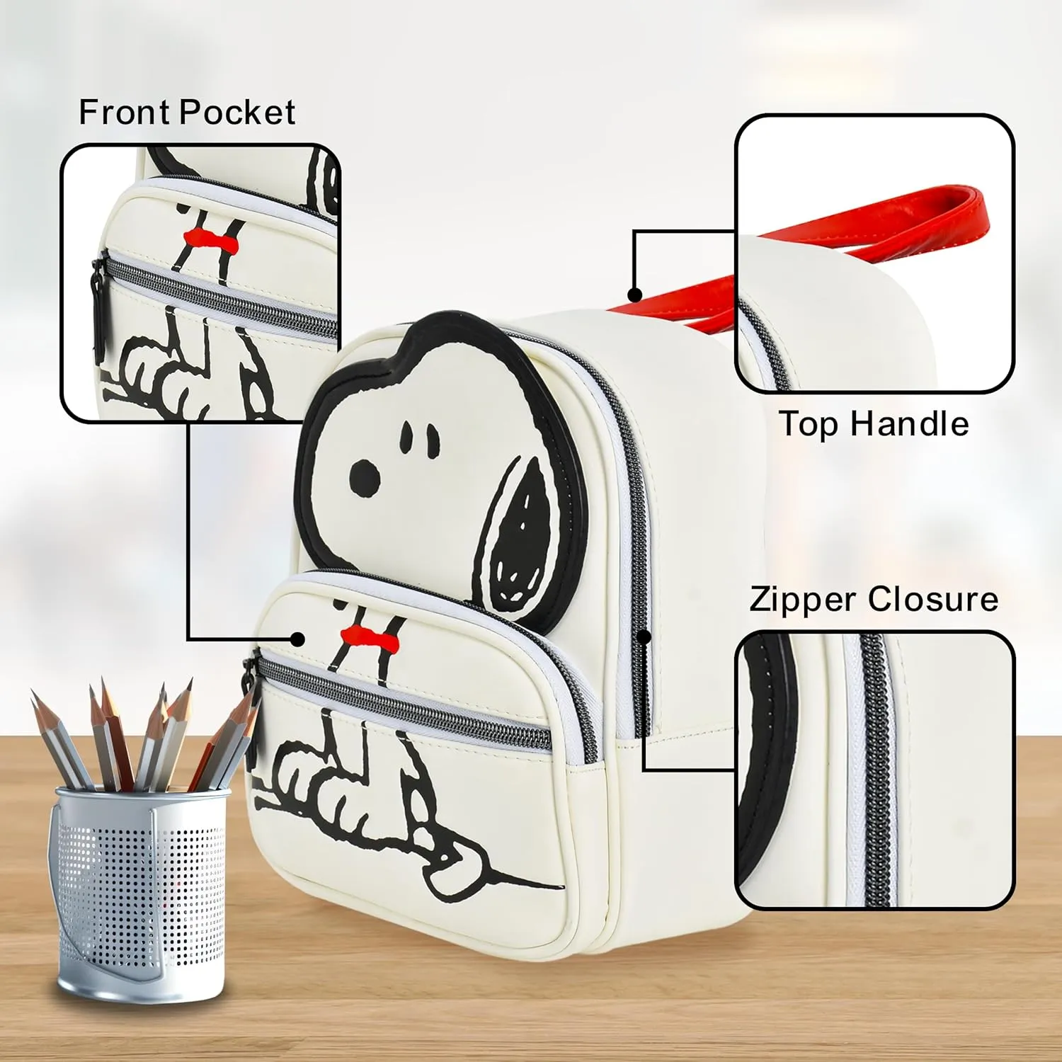 Concept One Peanuts Mini Backpack, Small Travel Bag for Men and Women, Snoopy, 9 Inch