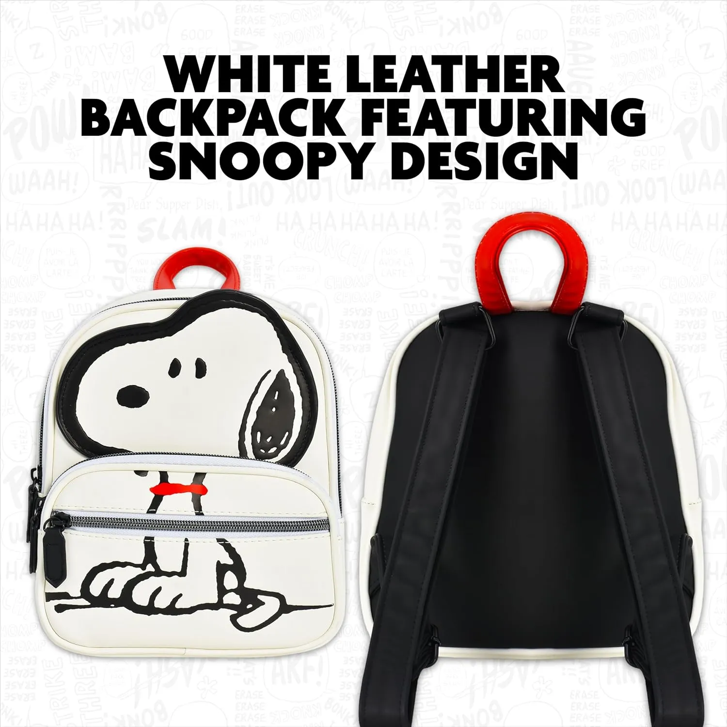 Concept One Peanuts Mini Backpack, Small Travel Bag for Men and Women, Snoopy, 9 Inch