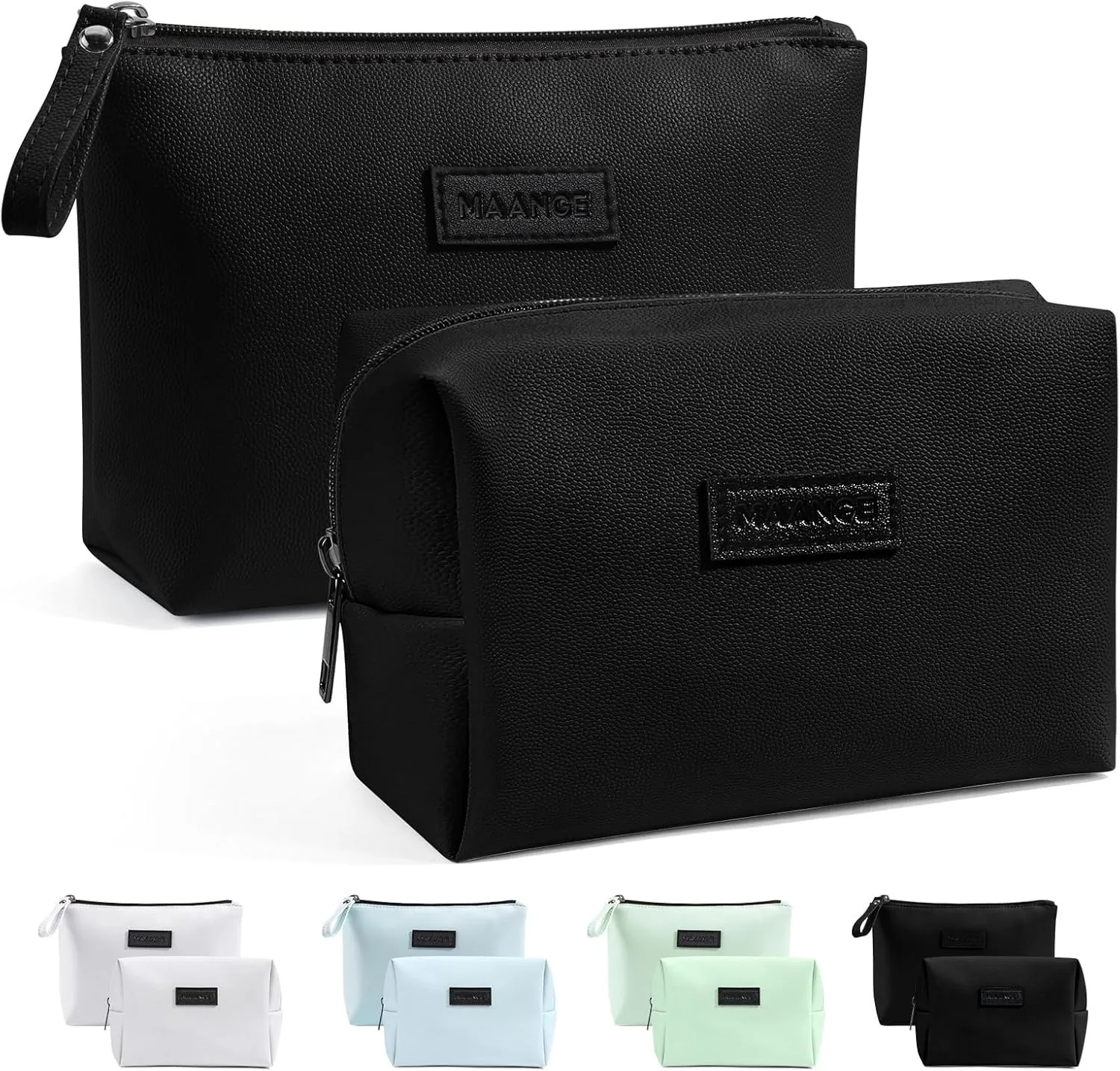Cosmetic Bags for Women Small Makeup Bag for Purse Pu Leather Makeup Pouch Travel Makeup Bag with Zipper Make Up Bag for Travelling