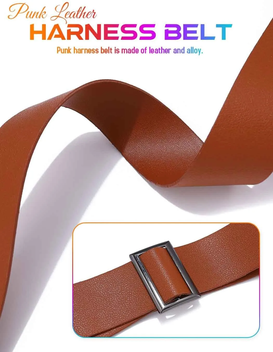 COSYDAYS Plus Size Harness Belts Black Leather Waist Harness Fashion for Woman