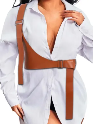 COSYDAYS Plus Size Harness Belts Black Leather Waist Harness Fashion for Woman