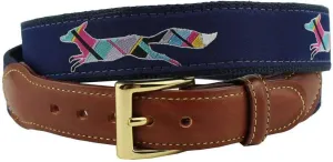 COUNTRY CLUB PREP Limited Edition Longshanks the Fox Ribbon Belt in Navy