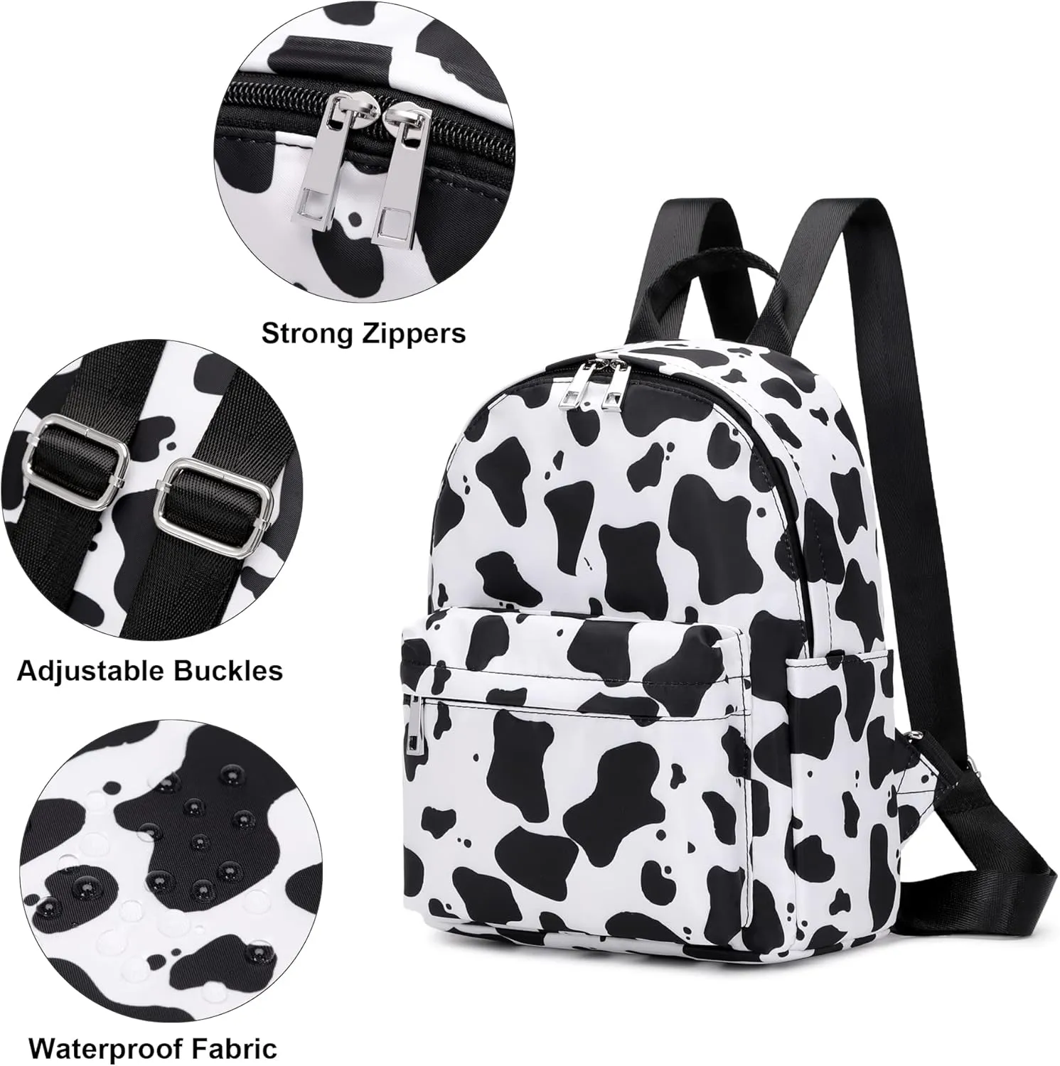 Cow Print Mini Backpack Women Girls, Small Backpack Purse for Adults Teens Kids School Travel