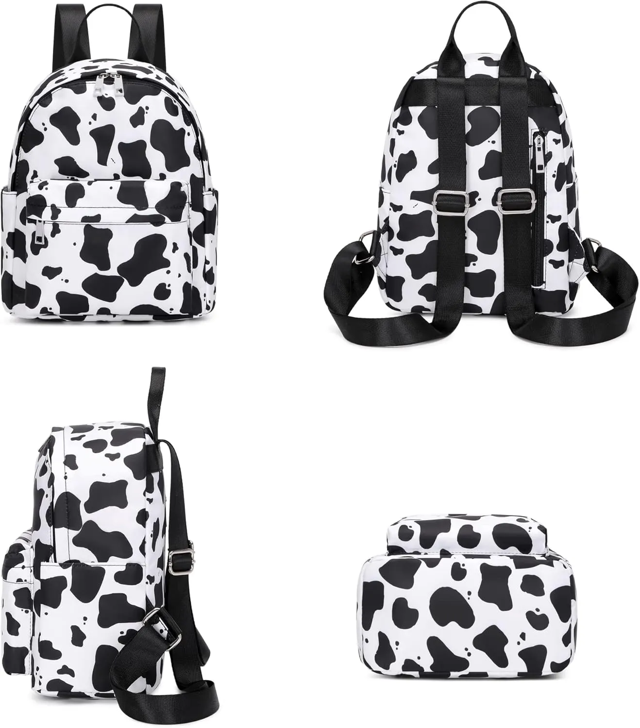 Cow Print Mini Backpack Women Girls, Small Backpack Purse for Adults Teens Kids School Travel