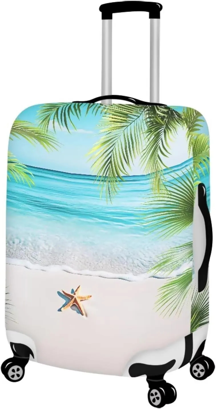 Cozeyat Beach Starfish Luggage Cover Elastic Washable Stretch Suitcase Protector Anti-Scratch Travel Suitcase Cover for Kid and Adult (S, 22-24 Inch)