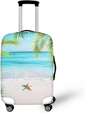 Cozeyat Beach Starfish Luggage Cover Elastic Washable Stretch Suitcase Protector Anti-Scratch Travel Suitcase Cover for Kid and Adult (S, 22-24 Inch)