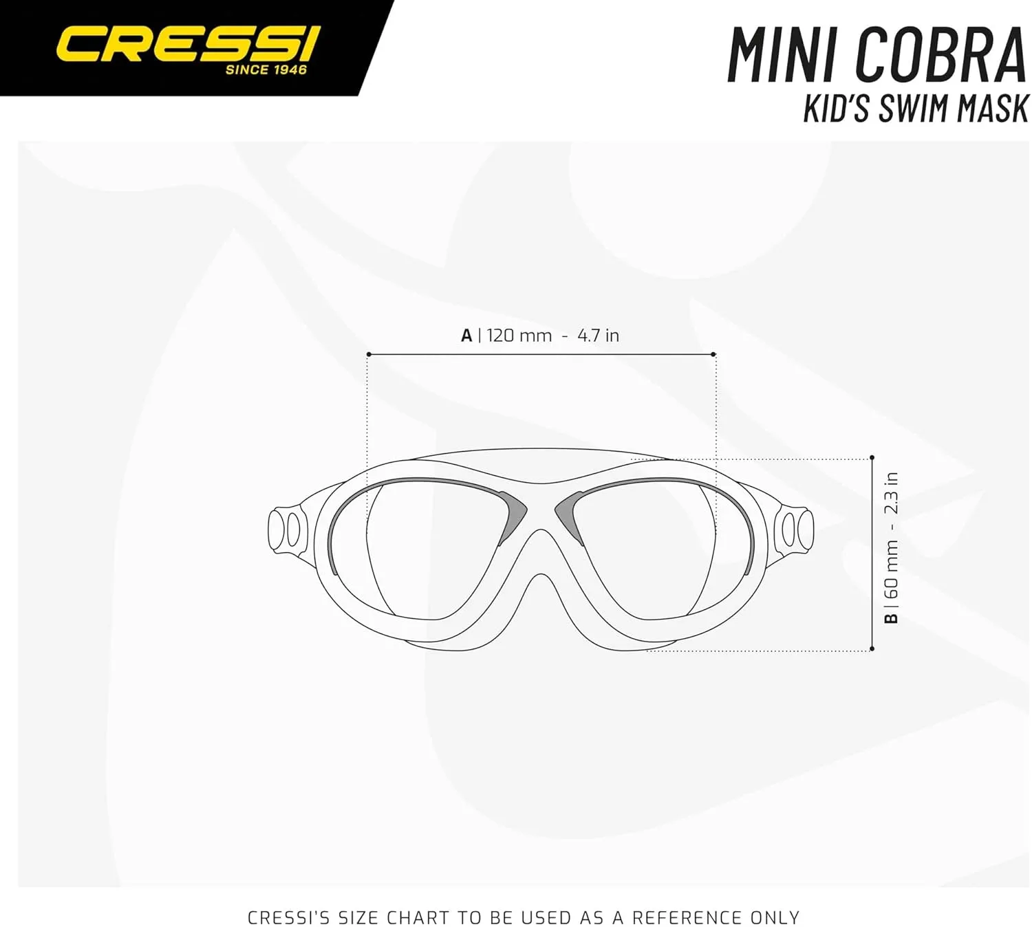 Cressi Comfortable Swim Mask for Young aged from 7 to 15 ideal for pool and outdoor - Mini Cobra: made in Italy