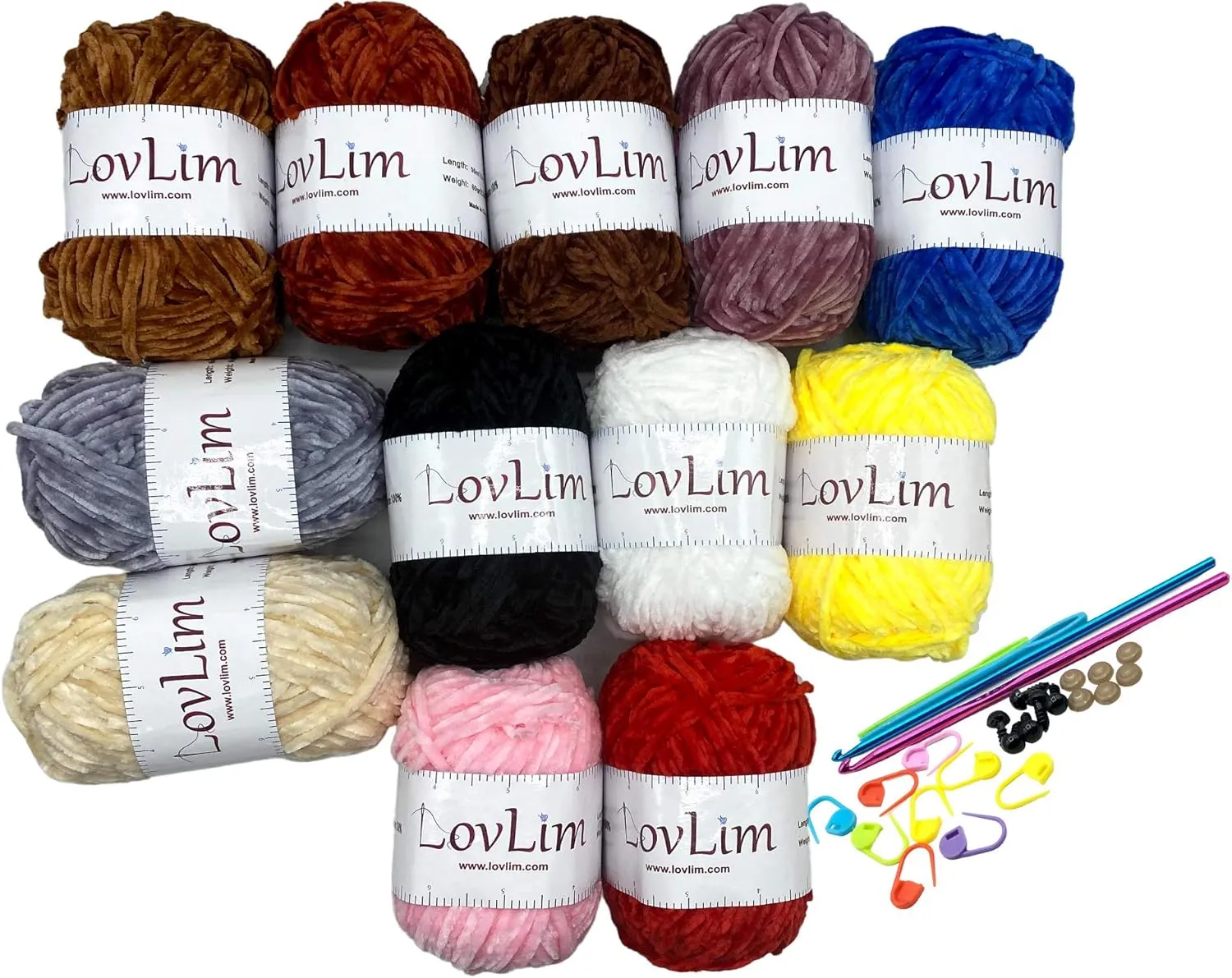 Crochet Yarn kit, 12x60g Chenille Yarn Skeins for Crochet and Knitting, 1200  Yard, Free Crochet/Amigurumi Patterns, Craft Worsted Yarn Perfect Starter Kit