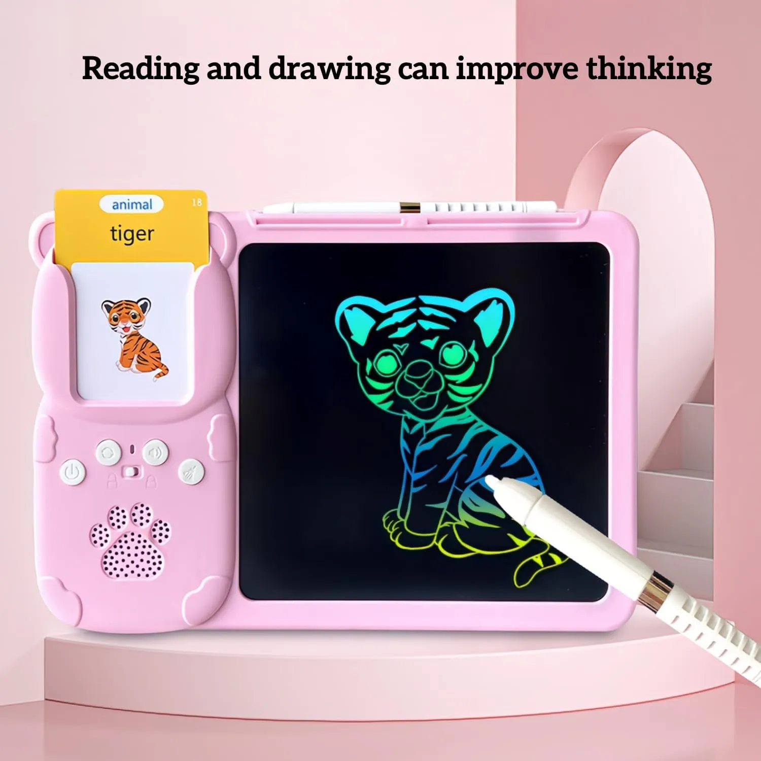 Croeve Talking Tablet, LED Writing Tablet for Kids, 2-in-1 Voice Pad & Drawing Pad, Magic Doodle Board Drawing for Kids Electronic Writing Board (1 PCS Blue, 224 Words)