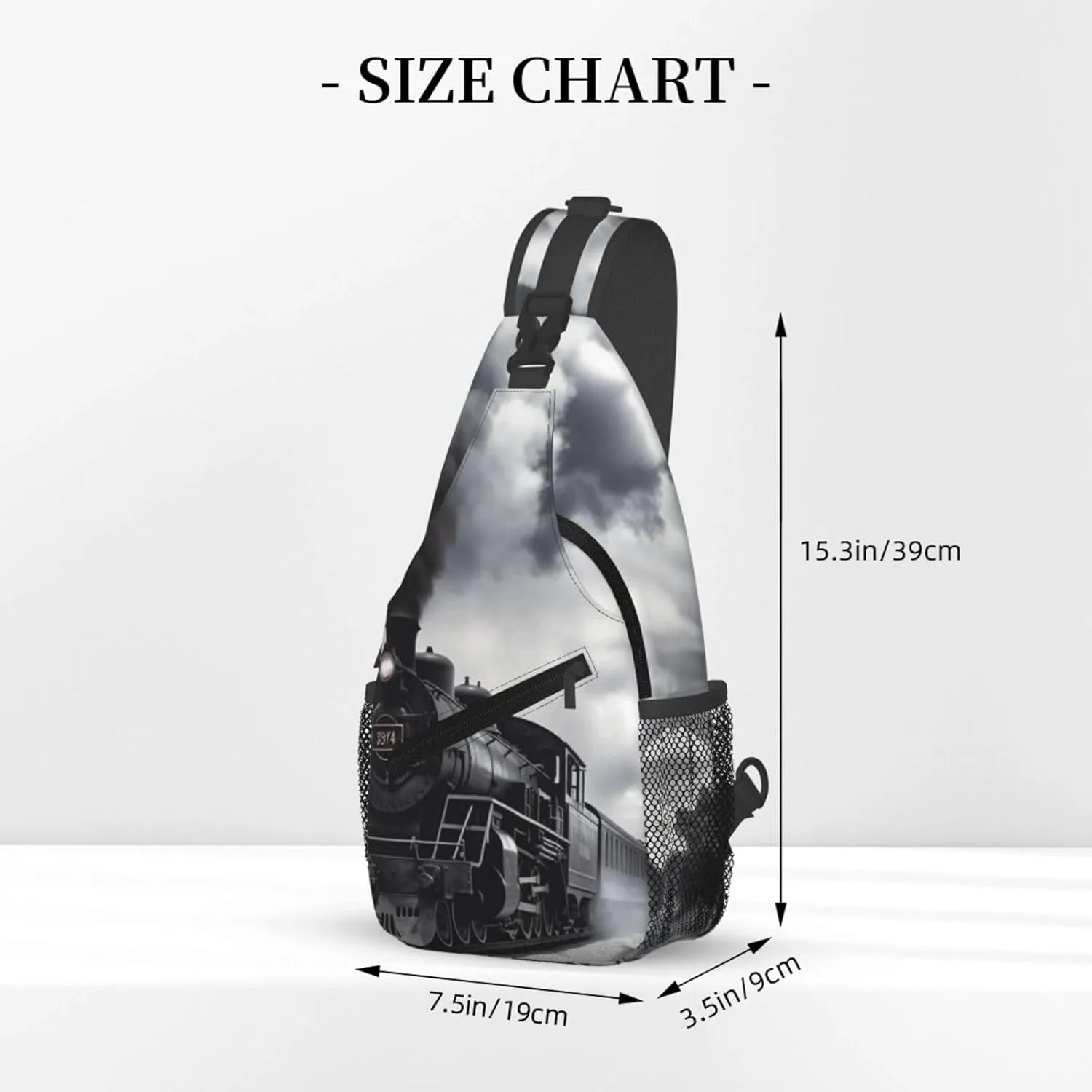 Crossbody Bag for Women Men Steam Train Clouds_77994460 Chest Bag Crossbody Sling Bag Adjustable Shoulder Bag