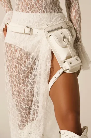 CROSSING THE LINE PU BELT BAG IN WHITE
