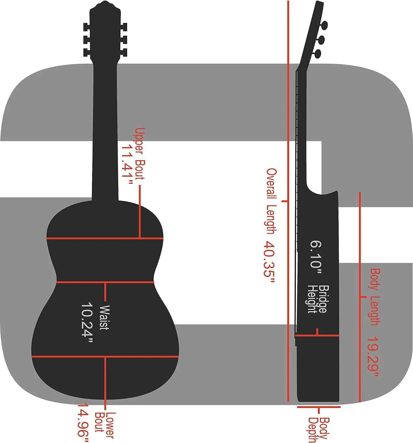 Crossrock Deluxe Fiberglass Classical Guitar Case, 4/4 Full Size, Black (CRF2020CBK)