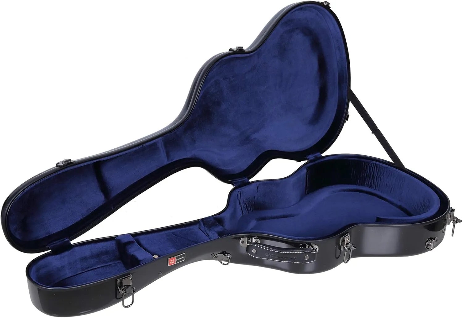 Crossrock Deluxe Fiberglass Classical Guitar Case, 4/4 Full Size, Black (CRF2020CBK)