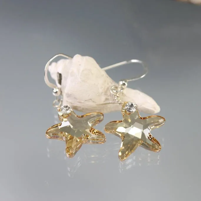 Crystal Starfish Earrings