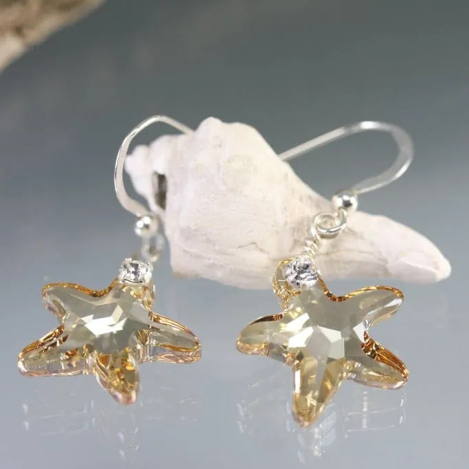 Crystal Starfish Earrings