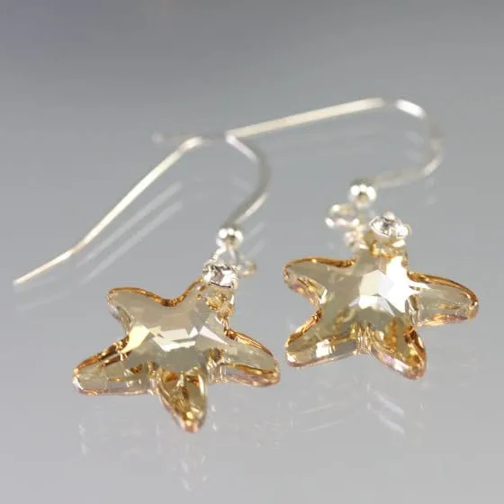 Crystal Starfish Earrings