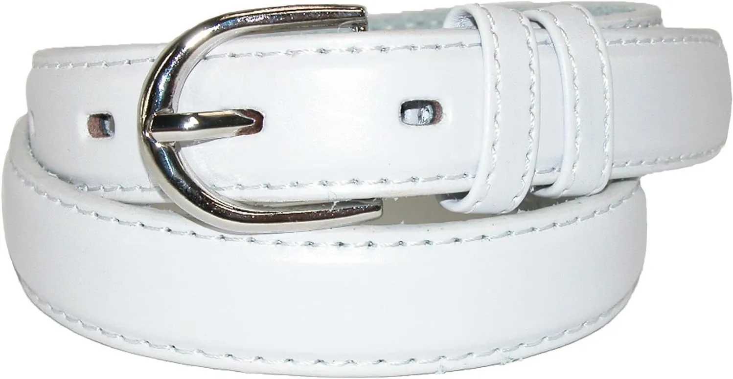 CTM® Kid's Leather 1 inch Basic Dress Belt (Pack of 2)
