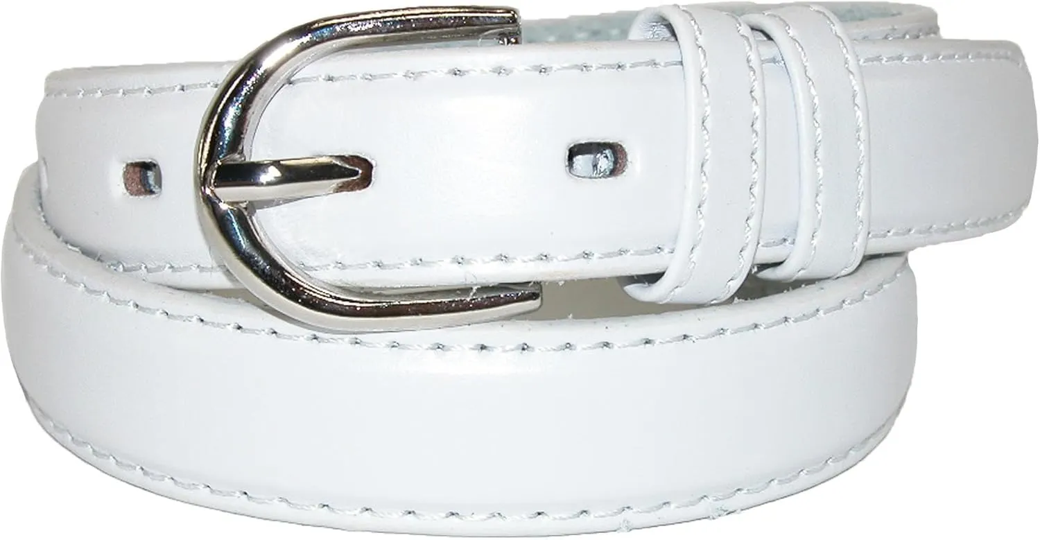 CTM® Kid's Leather 1 inch Basic Dress Belt (Pack of 2)