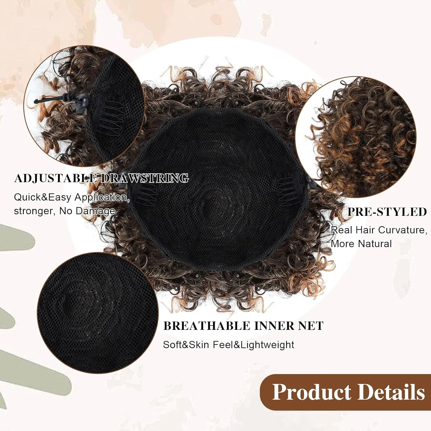 Curly Drawstring Ponytail Extension for Black Women Curly Ponytail Extension Drawstring Ponytail Curly Hair Extensions Ponytail Extensions for Women Drawstring Ponytail Curly Extension