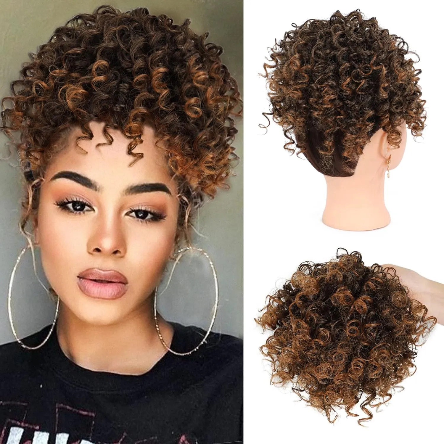 Curly Drawstring Ponytail Extension for Black Women Curly Ponytail Extension Drawstring Ponytail Curly Hair Extensions Ponytail Extensions for Women Drawstring Ponytail Curly Extension